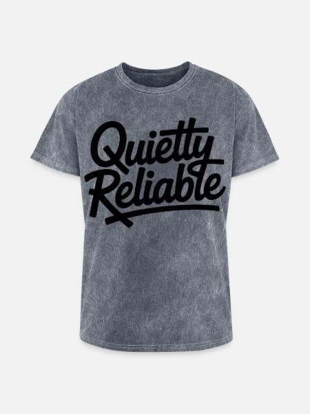 Quietly Reliable Script Logo - Washed Unisex T-Shirt - mineral grey