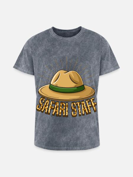 Safari Staff Hat Emblem - Washed Unisex T-Shirt - mineral grey