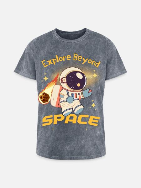 Explore the Space - Washed Unisex T-Shirt - mineral grey