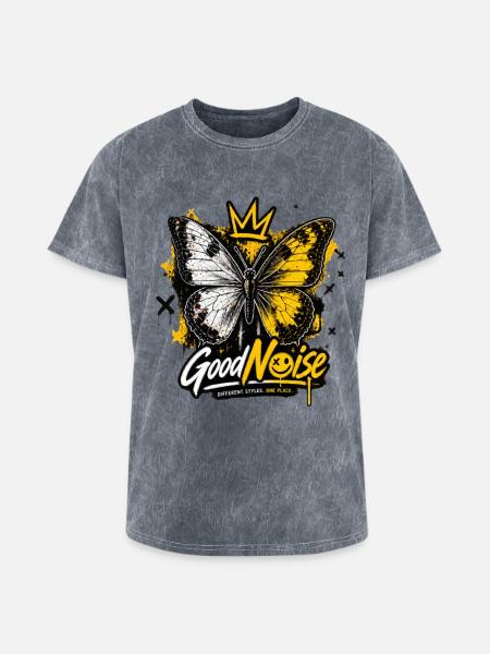 Butterfly Crown Graffiti - Washed Unisex T-Shirt - mineral grey