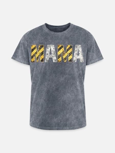 Industrial Hazard Mama Letters - Washed Unisex T-Shirt - mineral grey
