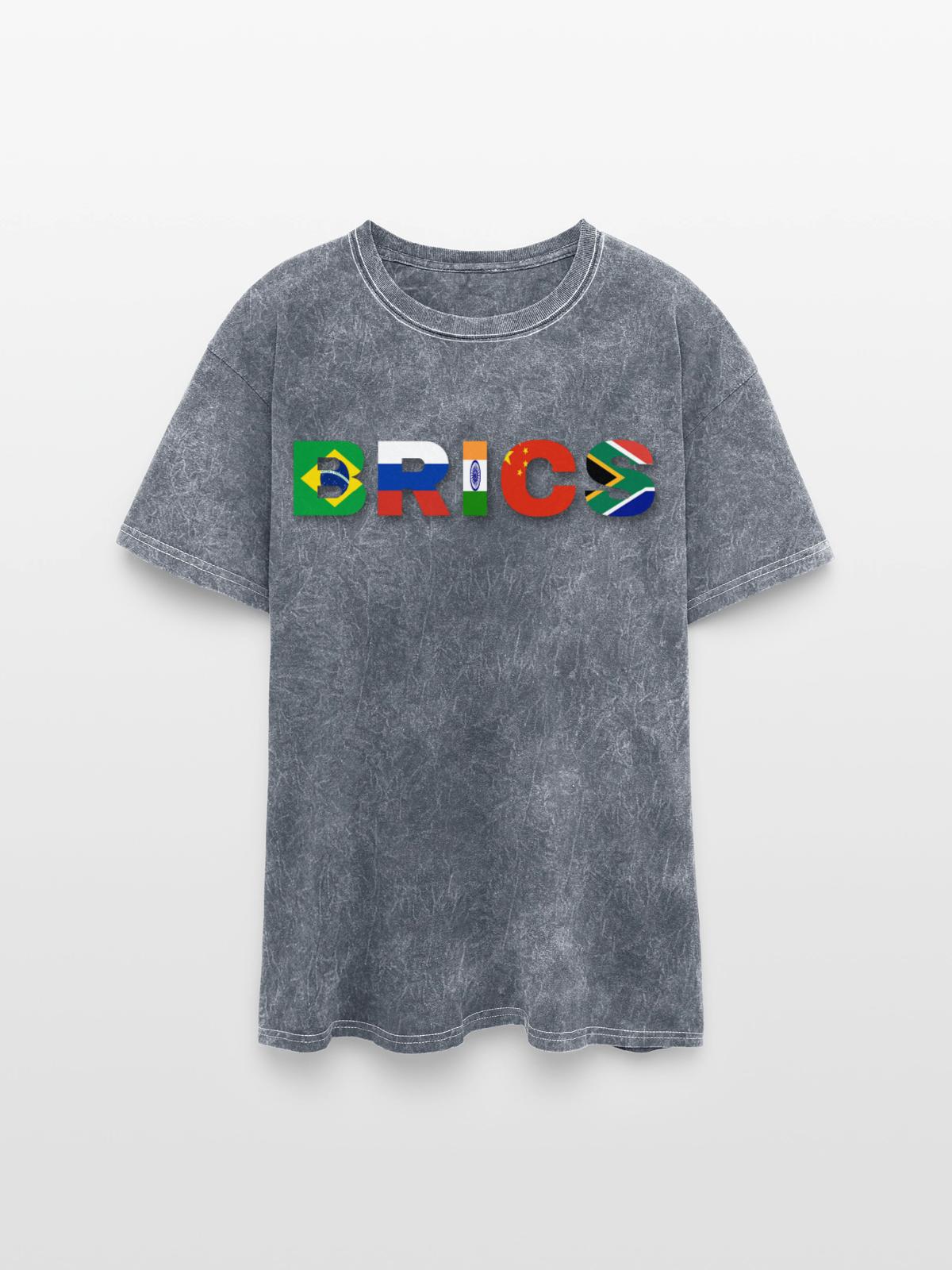 Brics - Washed Unisex T-Shirt - mineral grey - Front
