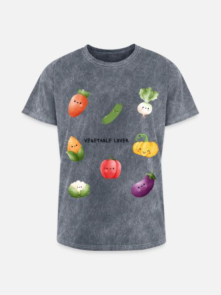 Vegetable_Lover - Washed Unisex T-Shirt - mineral grey
