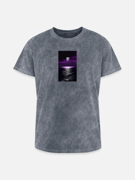 Moonlit Purple Ocean - Washed Unisex T-Shirt - mineral grey