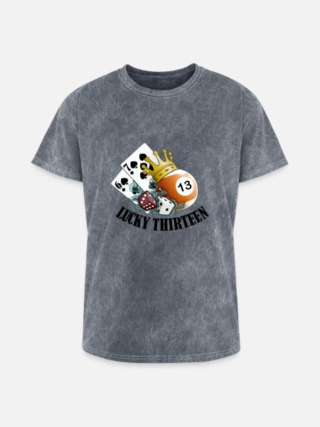 Lucky Thirteen - Washed Unisex T-Shirt - mineral grey