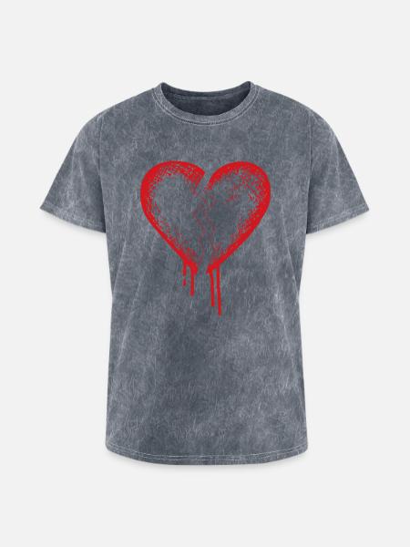 Broken heart - Washed Unisex T-Shirt - mineral grey