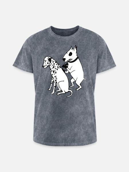 DALMATIAN DOG, TATTOO - Washed Unisex T-Shirt - mineral grey
