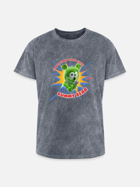 Funny Lucky Gummy Bear - Washed Unisex T-Shirt - mineral grey