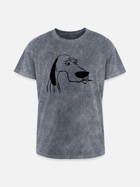 smoking dog - Washed Unisex T-Shirt - mineral grey