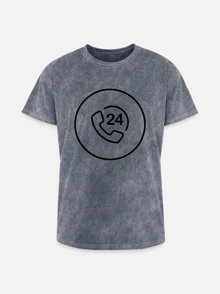 phone - Washed Unisex T-Shirt - mineral grey