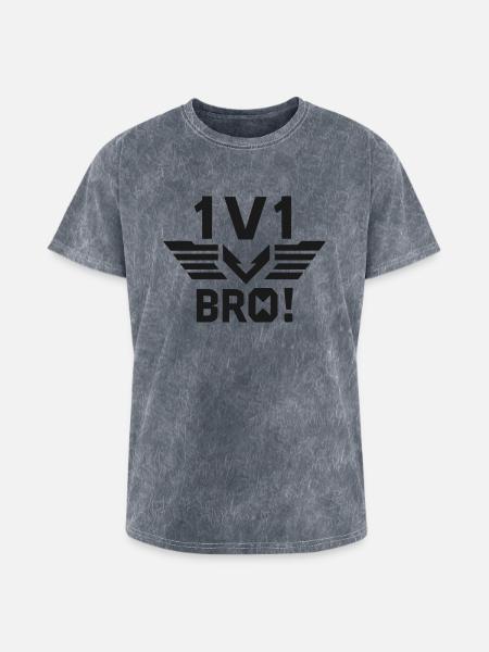 1v1 Bro - Washed Unisex T-Shirt - mineral grey
