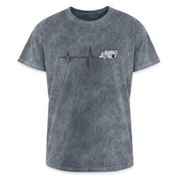 Heartbeat Koala baby sleeping giftw - Washed Unisex T-Shirt - mineral grey - Front