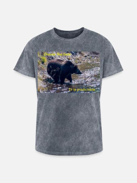 Choose The Bear - Washed Unisex T-Shirt - mineral grey