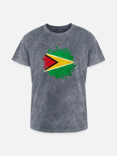 Guyana flag blob - Washed Unisex T-Shirt - mineral grey