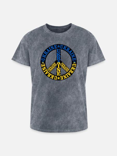 Ukraine Peace - Washed Unisex T-Shirt - mineral grey