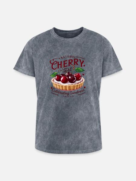 National Cherry Tart Day  - Washed Unisex T-Shirt - mineral grey