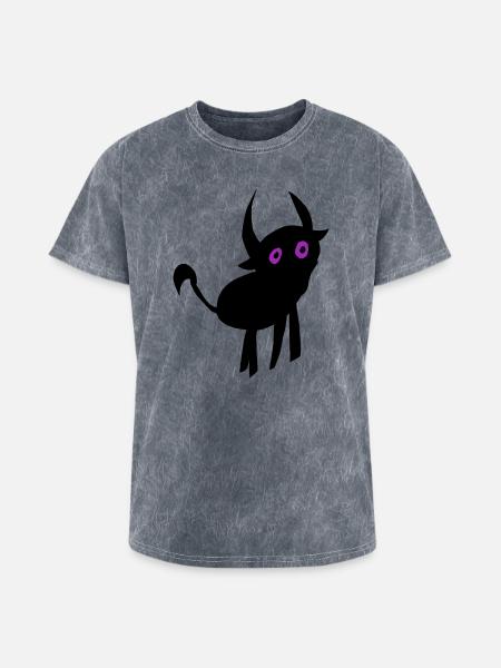 Whimsical Alien Face Design - Washed Unisex T-Shirt - mineral grey