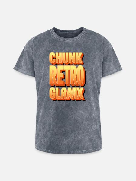 Chunk Retro Glow Glyph - Washed Unisex T-Shirt - mineral grey