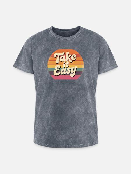 Take it easy - Washed Unisex T-Shirt - mineral grey