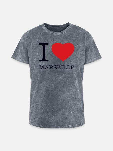 I love Marseille - Washed Unisex T-Shirt - mineral grey