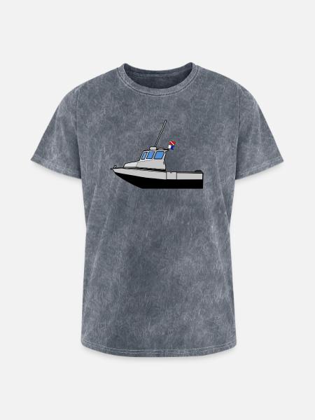Scuba Boat - Washed Unisex T-Shirt - mineral grey