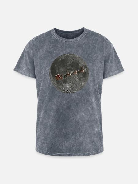 Lunar Santa Sleigh Ride - Washed Unisex T-Shirt - mineral grey