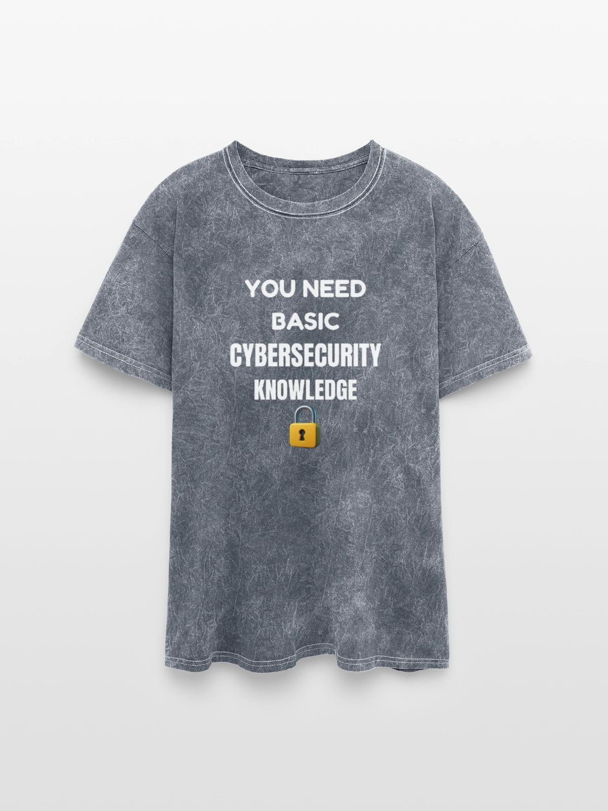 Basic Cybersecurity Knowledge Tee - Washed Unisex T-Shirt - mineral grey - Front