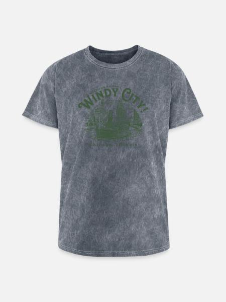 Windy City Skyboat Silhouette - Washed Unisex T-Shirt - mineral grey