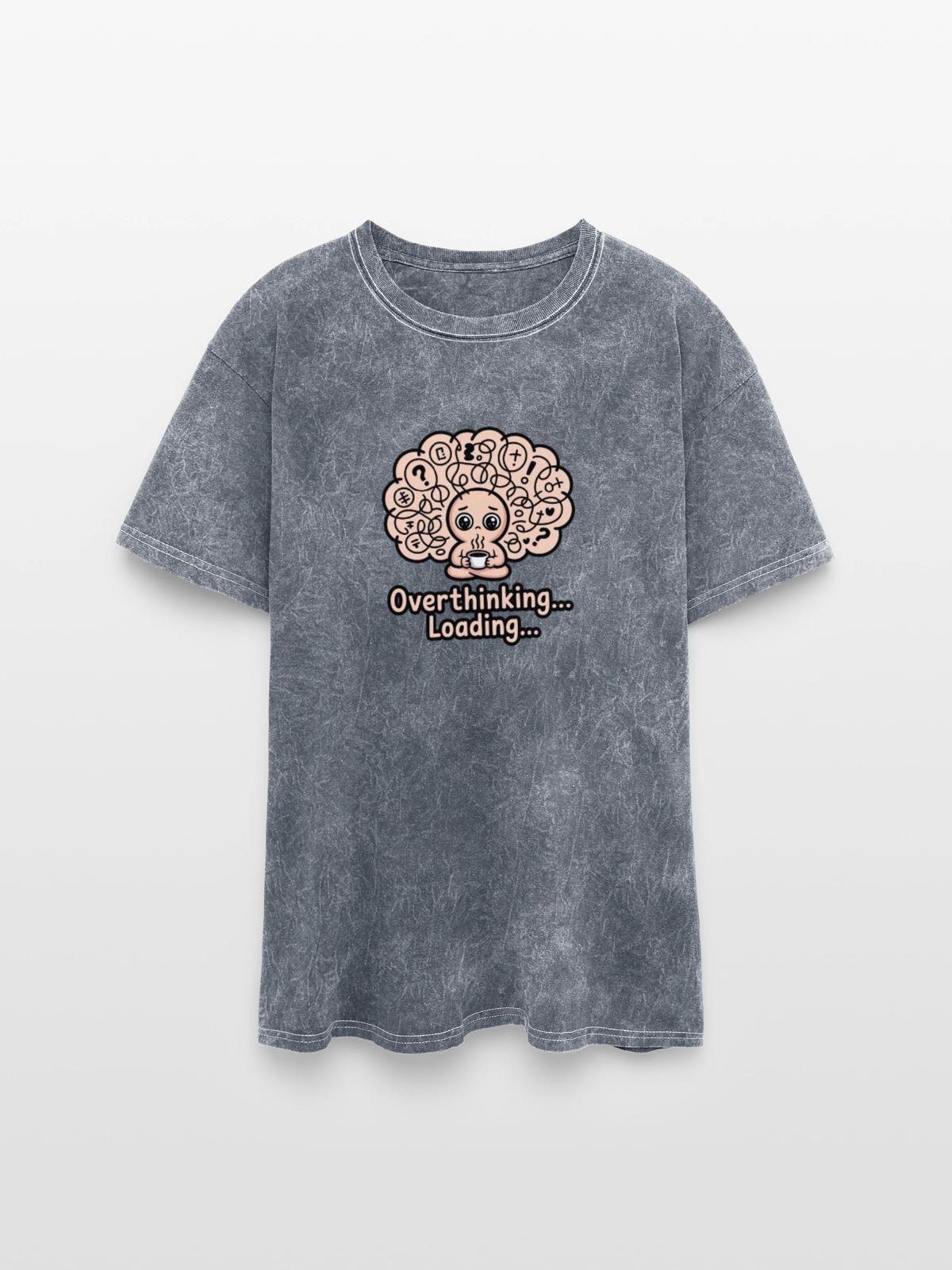 Overthinking Loading Brain - Washed Unisex T-Shirt - mineral grey - Front