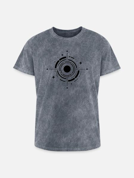 Cosmic Target Ring Emblem - Washed Unisex T-Shirt - mineral grey