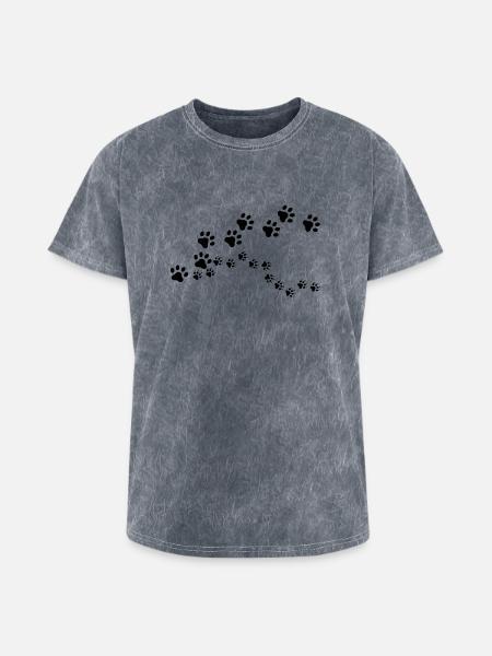 Pawprint Trail - Washed Unisex T-Shirt - mineral grey