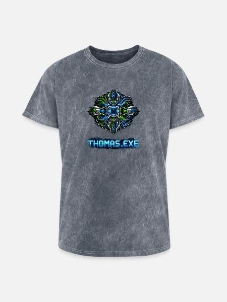 Neon Circuit Emblem - Washed Unisex T-Shirt - mineral grey