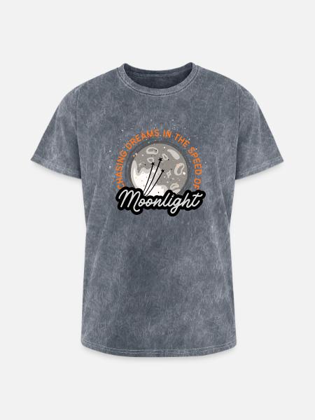 Chasing Dreams | Moonlight Moon Art - Washed Unisex T-Shirt - mineral grey