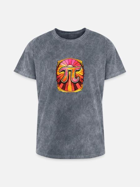 Pi Radiant Sunburst - Washed Unisex T-Shirt - mineral grey