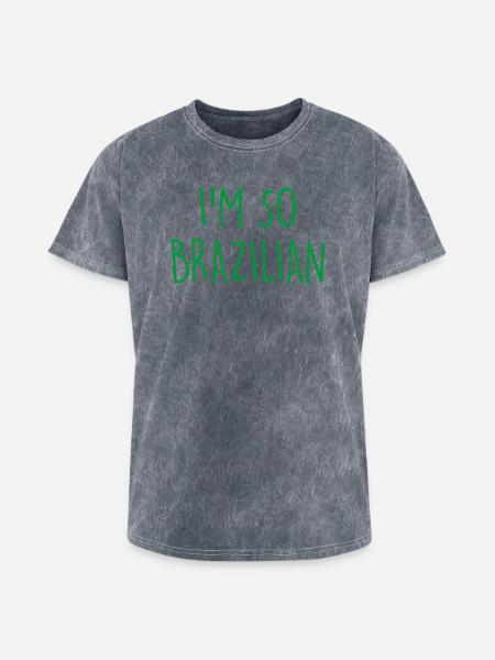 I'm so Brazilian Brazil - Washed Unisex T-Shirt - mineral grey