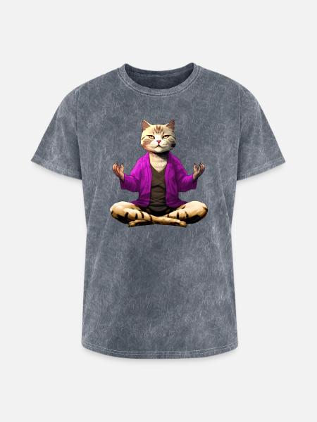 Yogi the Cat - Washed Unisex T-Shirt - mineral grey