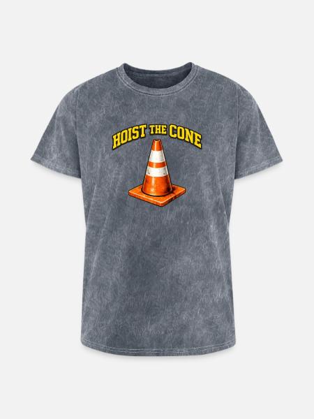 Hoist The Cone Funny Baseball Meme - Washed Unisex T-Shirt - mineral grey