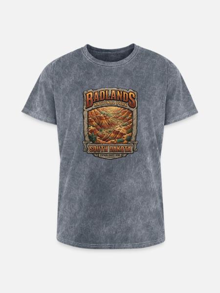 Badlands National Park Tee - Washed Unisex T-Shirt - mineral grey