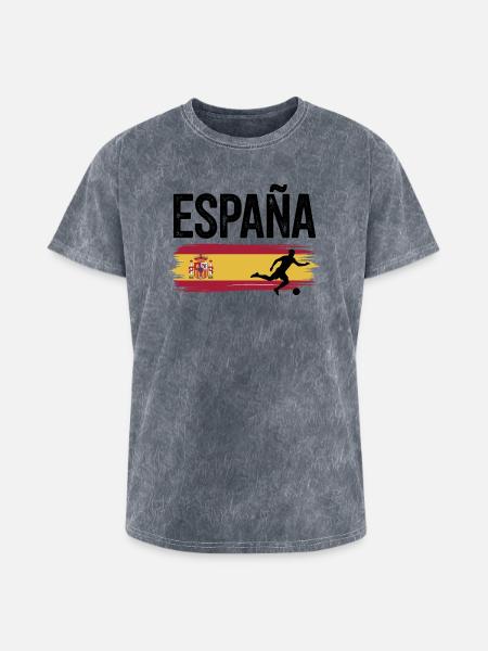 Spain Flag Soccer Splash - Washed Unisex T-Shirt - mineral grey