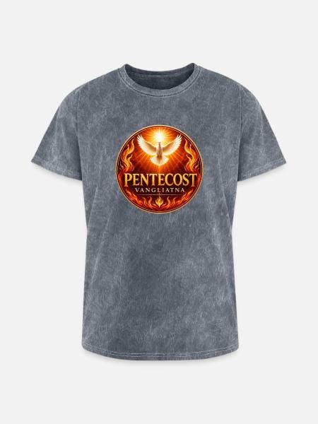 Pentecost Flame Dove Emblem - Washed Unisex T-Shirt - mineral grey