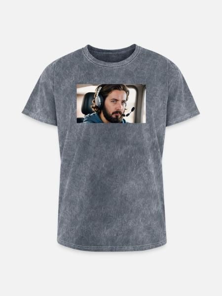 Cockpit Pilot Streamer - Washed Unisex T-Shirt - mineral grey