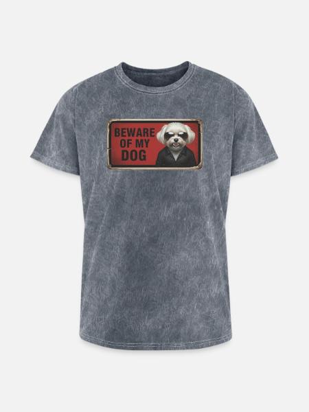 Beware of my dog - Washed Unisex T-Shirt - mineral grey