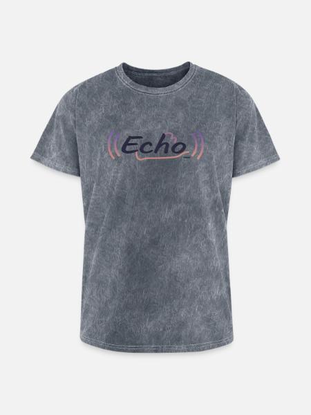 VARENO - Echo Gradient Waves - Washed Unisex T-Shirt - mineral grey
