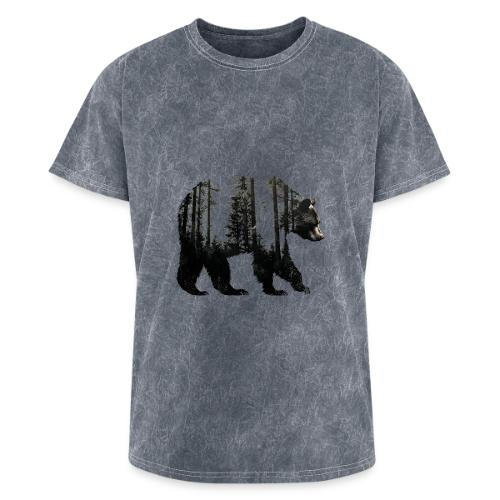 Evergreen Bear Silhouette - Washed Unisex T-Shirt