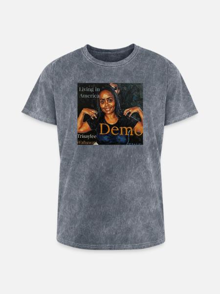 Living in America Portrait Tee - Washed Unisex T-Shirt - mineral grey