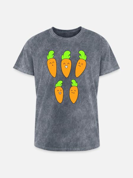 Cute carrot face - Washed Unisex T-Shirt - mineral grey