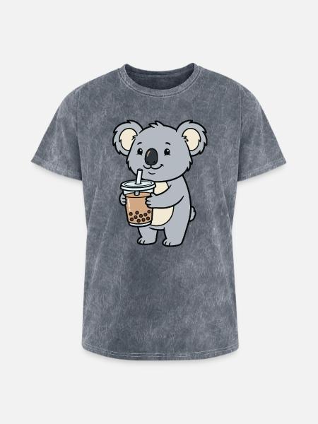 koala bubble tea - Washed Unisex T-Shirt - mineral grey