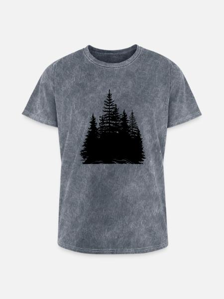 pine trees - Washed Unisex T-Shirt - mineral grey