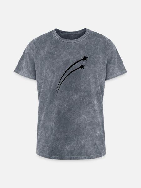 Twin Shooting Star Meteor Arc - Washed Unisex T-Shirt - mineral grey