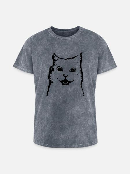 surprised cat - Washed Unisex T-Shirt - mineral grey
